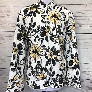 Samantha Gray flower pattern Size 18 Jacket White.
